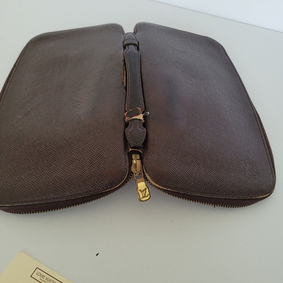 LOUIS VUITTON LV Brown Zip Around Wallet Organizer Atoll Large Clutch Unisex - Picture 15 of 16